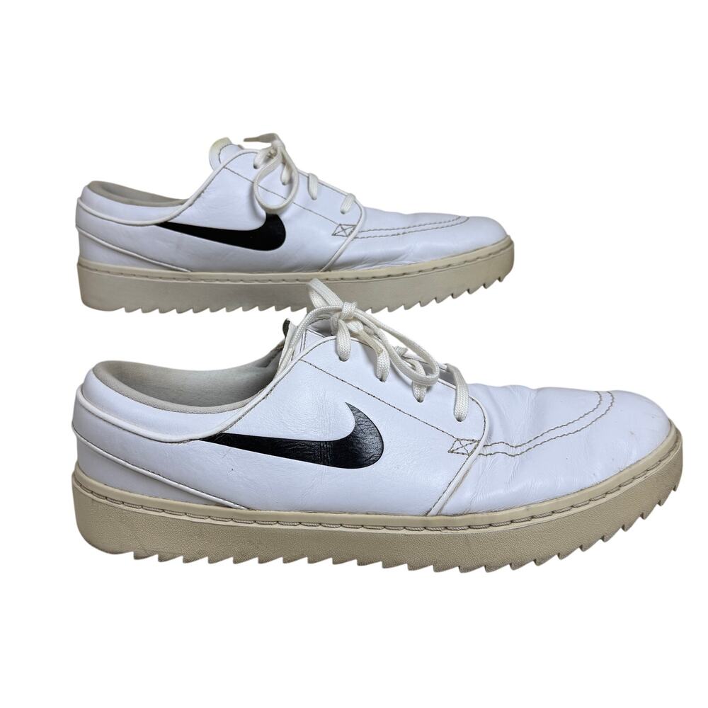 Nike SB Stefan Janoski Golf White Black Leather Shoes AT4967-100 Men’s Sz 13
